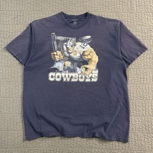 Vtg Y2K Reebok T‎ Shirt Men XL Blue Dallas Cowboys NFL Football Sportswear Faded